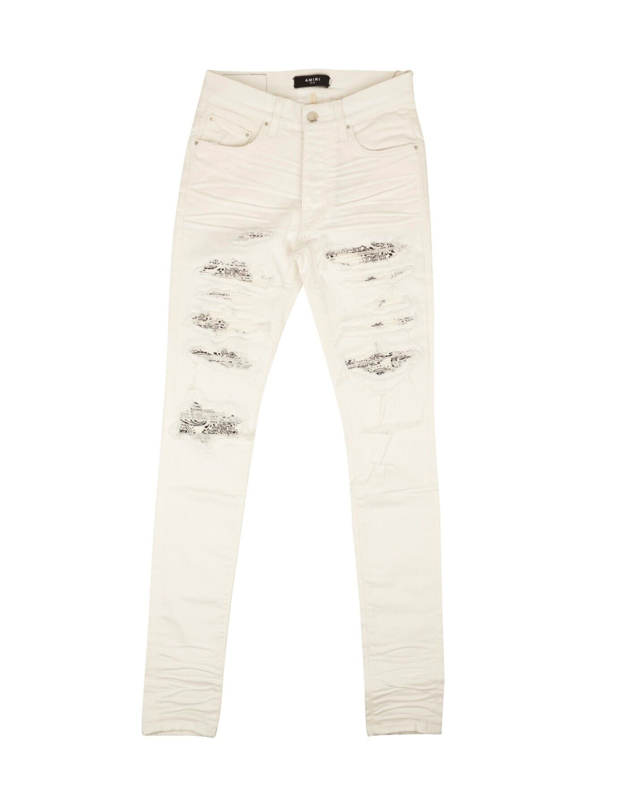 Amiri Amiri White Bandana Thrasher Jeans